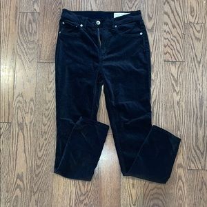 Rag & Bone high rise velvet  ankle skinny